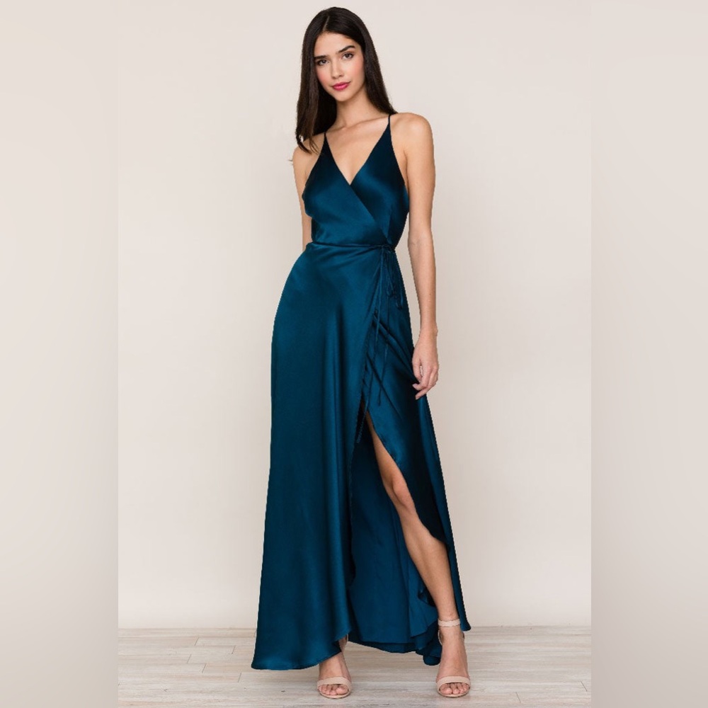 Yumi Kim Rush Hour Silk Maxi Dress Large $298 formal evening gown